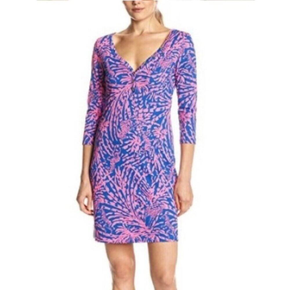 Lilly Pulitzer Palmetto Dress Women's Size Large Zebra Print Rolling in the Gras